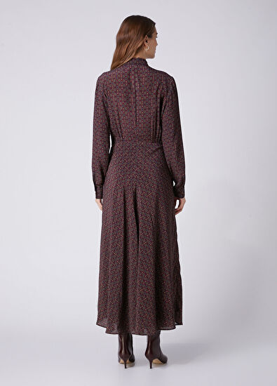 Beymen Club Plum Patterned Maxi Shirt Dress - 5