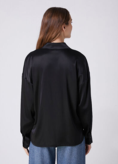 Beymen Club Siyah Twill İpek Gömlek - 5