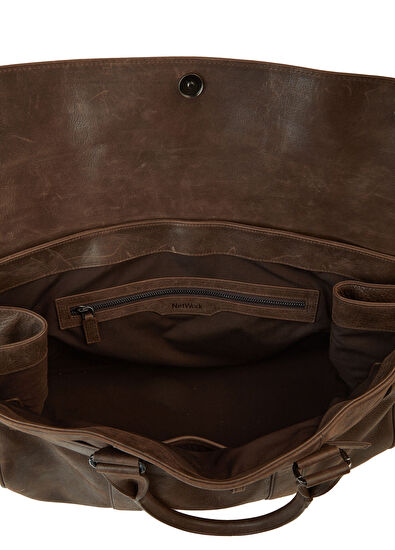 Kahverengi Erkek Süet Seyahat Çantası - Görsel 6