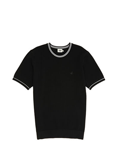 Beymen Club Siyah Petek Örgü Dokulu Kısa Kollu Kazak - 7