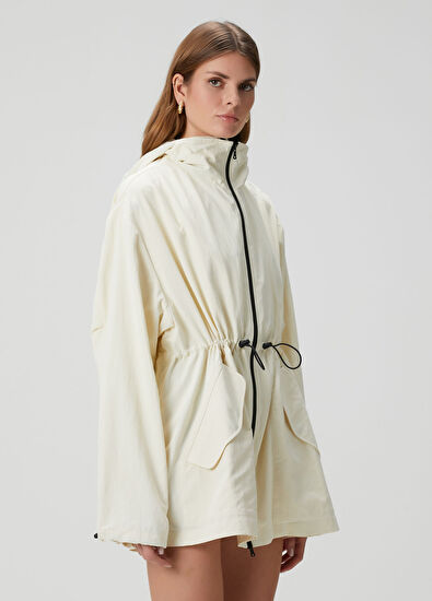 x Rosie Huntington Fildişi Anorak Ceket - Görsel 4