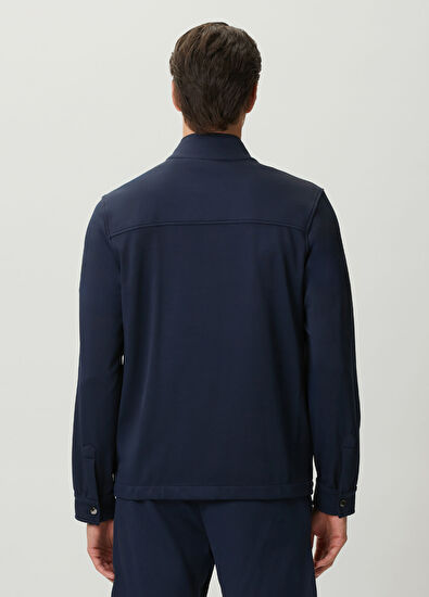 Beymen Club Lacivert Diyagonal Dokulu Fermuarlı Sweatshirt - 5