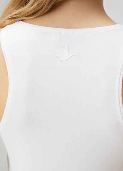 Beymen Club Off-White Racerback Basic Tank Top - 7