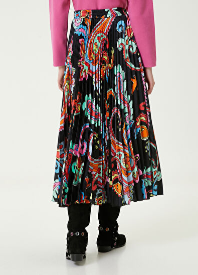 Beymen Club Siyah Şal Desenli Pileli Midi Etek - 6