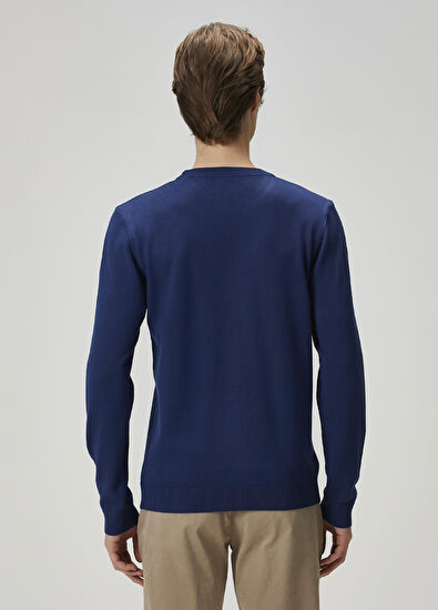 Beymen Club Koyu Mavi Logo Nakışlı Triko - 4