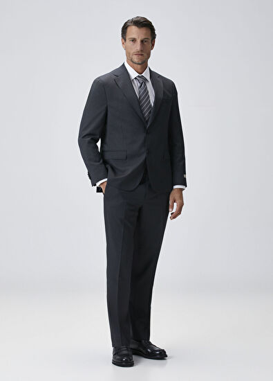 Drop 4 Füme Çizgili Yün Takım Elbise - Görsel 4