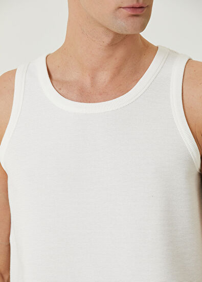 Beymen Club Beyaz Enine Ribli Atlet - 6