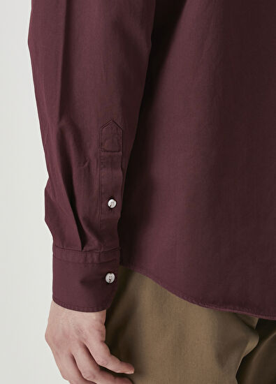 Beymen Club Comfort Fit Plum Gabardine Texture Shirt - 7