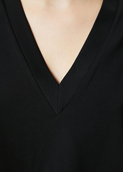 Beymen Club Siyah V Yaka Basic T-shirt - 6