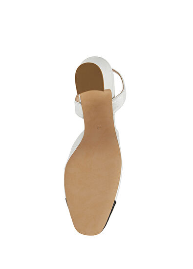 Beymen Club Ekru Deri Topuklu Ayakkabı - 5