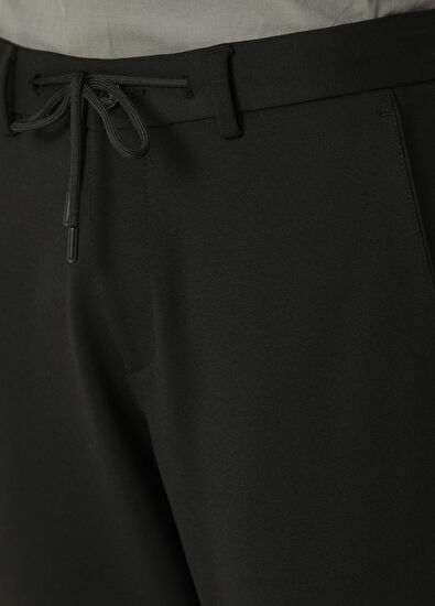 Beymen Club Siyah Beli Kordonlu Örme Chino Pantolon - 4