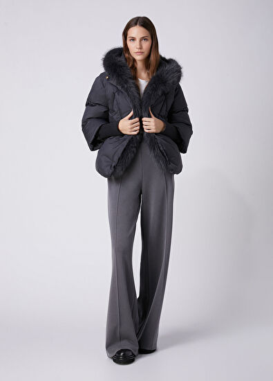 Beymen Club Koyu Gri Kapüşonlu Puffer Mont - 3