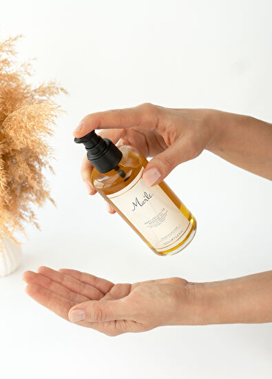 Mar'le Anti-Cellulite Massage Oil 200 ml + Natural Horsehair Brush and Wooden Massager 3-Piece Care Set - 3