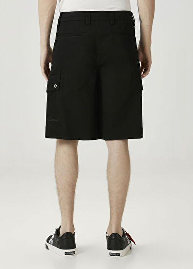 Off-White Siyah Kargo Bermuda - 3