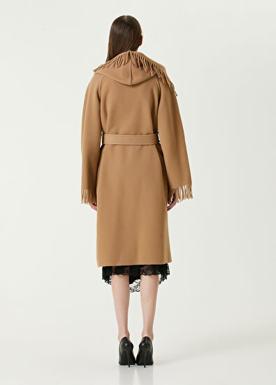 Balenciaga Camel Püskül Detaylı Yün Palto - 5