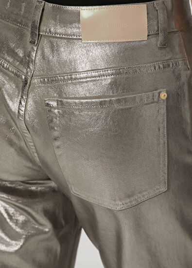 7 For All Mankind Spencer Flare Metalik Kaplamalı Jean Pantolon - 5