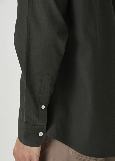Beymen Club Comfort Fit Haki Oxford Gömlek - 7