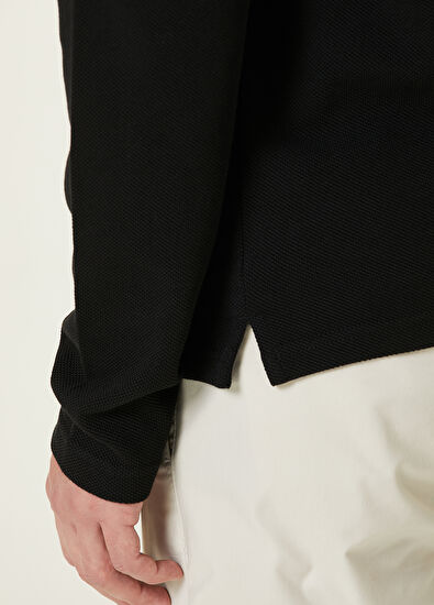 Beymen Club Slim Fit Siyah Polo Yaka Sweatshirt - 7