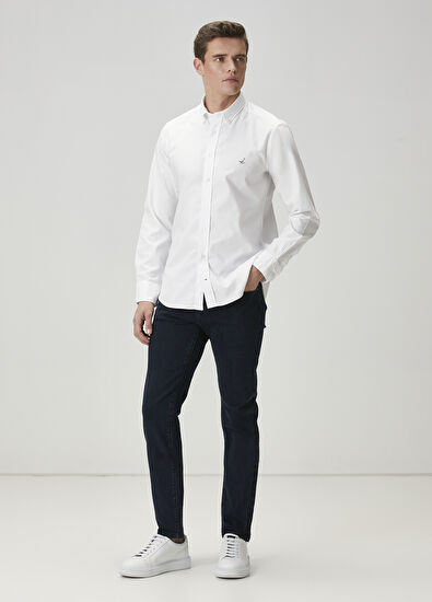Beymen Club Slim Fit White Oxford Shirt - 3