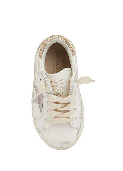 Golden Goose Super-Star Beyaz Lila Kız Çocuk Deri Sneaker - 4