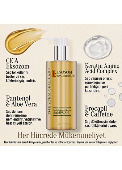 The Stem Cell Lab 101 Hair Shampoo Eksozom ile Zenginleştirilmiş Saç Dökülme Karşıtı Şampuan 340 ml - 4