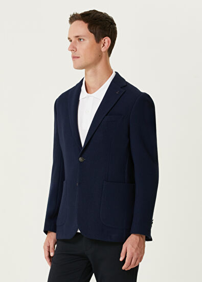 Beymen Club Lacivert İri Dokulu Blazer - 4