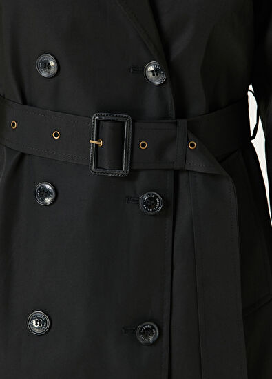 Lauren Ralph Lauren Siyah Kruvaze Keten Pardösü - 4