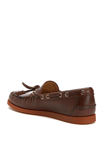 Valentino Garavani Palm Avenue Kahverengi Kadın Deri Loafer - 3