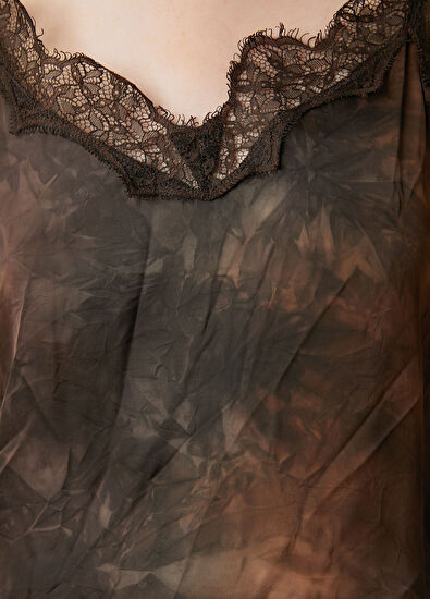 Beymen Club Blouse With Brown Lace Stripe - 5