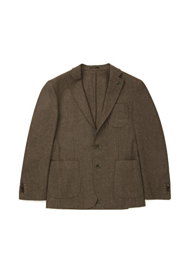 Beymen Club Koyu Kahverengi Kalın Flanel Yün Ceket - 11