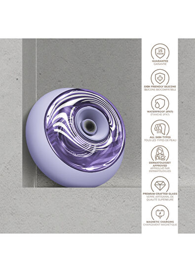 Geske Sonic Cool & Warm Face and Body Massager Purple Titreşimli Led Terapili Yüz ve Vücut Masaj Cihazı - 6