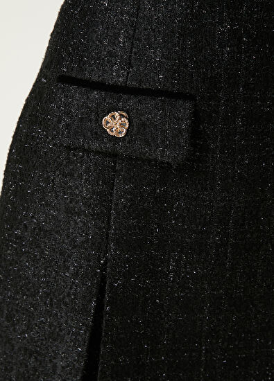 Black Glitter Tweed Mini Skirt Beymen Club Black Glitter Tweed Mini Skirt - 4