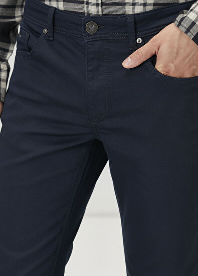 Beymen Club Slim Fit Navy Blue Stretch Non Denim Pants - 4