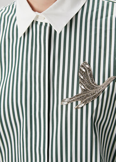 Beymen Club Green White Striped Shirt - 5