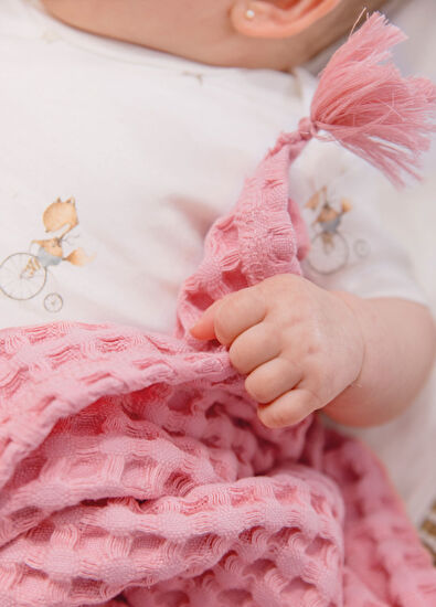 Casadora Baby Pembe %100 Pamuk Waffl Bebek Pike Örtü 90 x 120 cm - 5