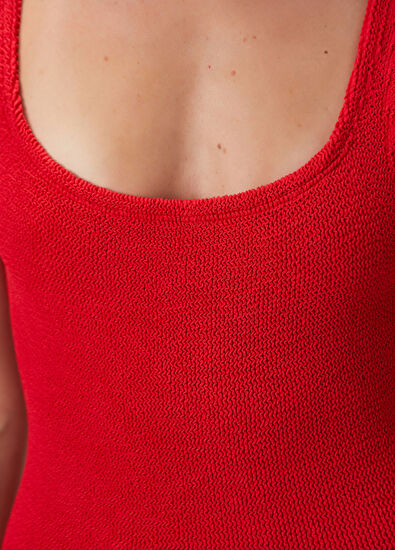 Hunza G Red Square Neck Swimsuit - 5