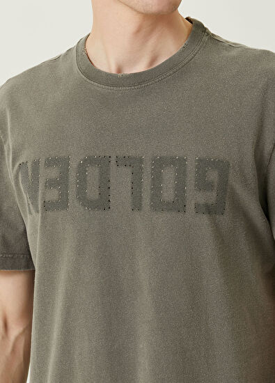 Golden Goose Haki Logo Baskılı T-shirt - 5