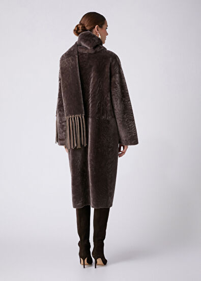 Beymen Club Taupe Scarf Detailed Coat - 5