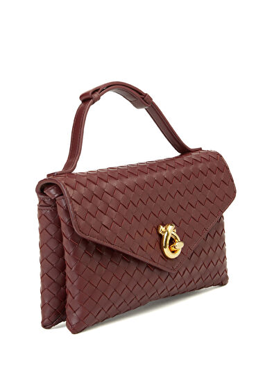 Knot Bordo Kadın Deri el Portföyü - Görsel 4