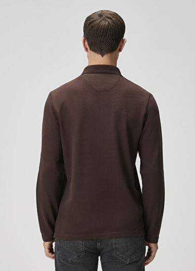 Beymen Club Comfort Fit Dark Brown Polo Sweatshirt - 4