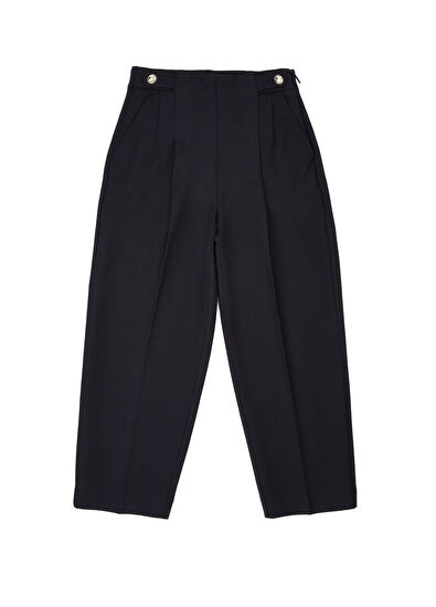 Beymen Club Navy Blue Gold Button-Down Trousers - 5