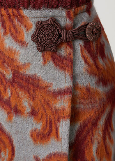 Etro Şal Desenli Mini Yün Etek - 5