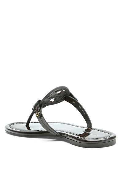 Koyu Kahverengi Kadın Deri Terlik - Görsel 4