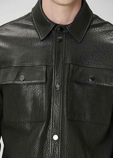 Beymen Club Siyah Deri Gömlek - 6