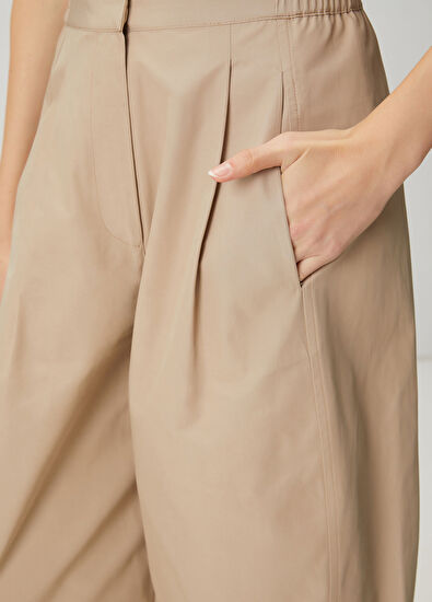 Beymen Club Beige pleated barrel fit trousers - 5
