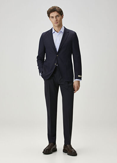 Lacivert Yün Blazer - Görsel 4