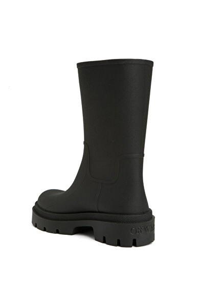 Siyah Beyaz Kadın Çizme - Görsel 4