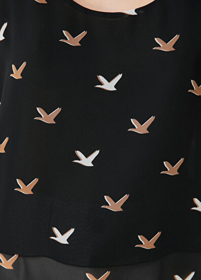 Beymen Club Siyah Logo Desenli Bluz - 4