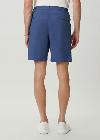 Beymen Club Navy Blue Pleated Technical Fabric Shorts - 3