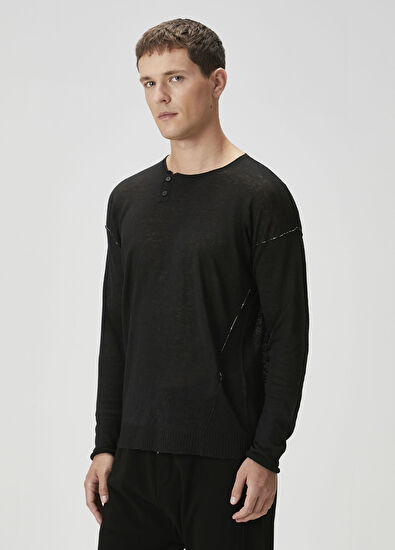 Isabel Benenato Siyah Keten Kazak - 3